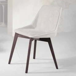 Sedia da soggiorno in tessuto e legno moderna made in Italy, Oriella