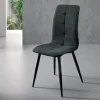 Sedia da Soggiorno in Tessuto con Base in Metallo Nero 4 Pezzi - Menegildo