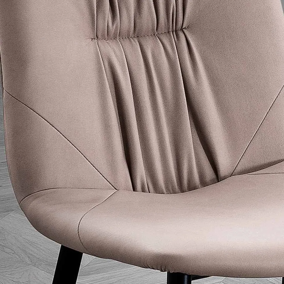 Sedia da Soggiorno in Tessuto Fibrato Effetto Pelle e Metallo Made in Italy - Gohan