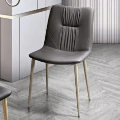 Sedia da Soggiorno in Tessuto Fibrato Effetto Pelle e Metallo Made in Italy - Gohan