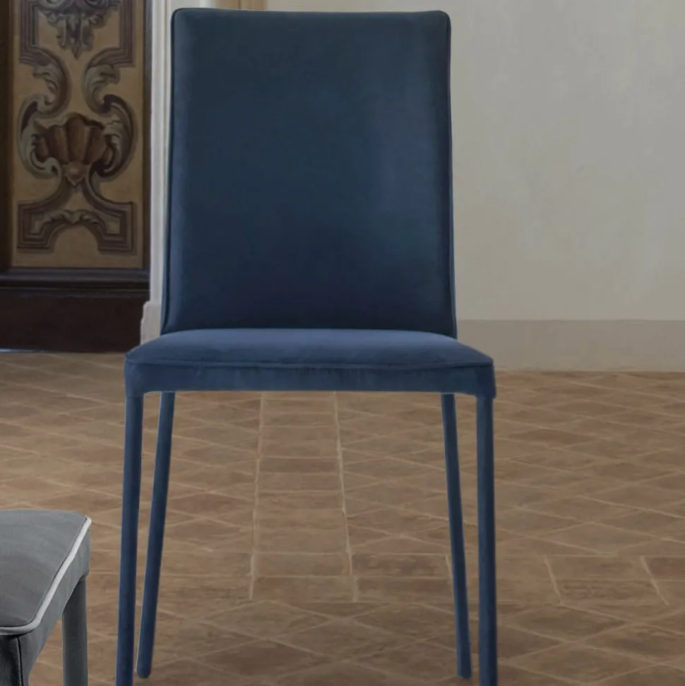 Sedia da Soggiorno Rivestita e Gambe Laccate Made in Italy - Catania