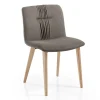 Sedia da Soggiorno Rivestita in Tessuto e Gambe in Frassino Design - Florinda