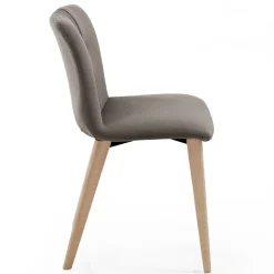 Sedia da Soggiorno Rivestita in Tessuto e Gambe in Frassino Design - Florinda