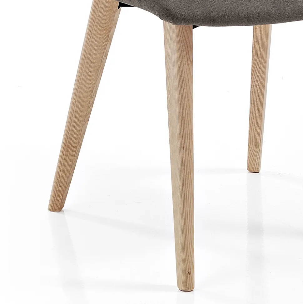 Sedia da Soggiorno Rivestita in Tessuto e Gambe in Frassino Design - Florinda