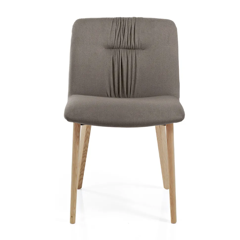 Sedia da Soggiorno Rivestita in Tessuto e Gambe in Frassino Design - Florinda