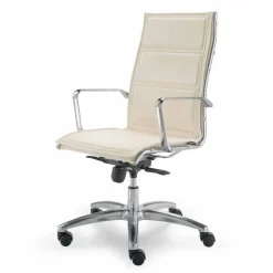 Sedia da ufficio con monoscocca in similpelle made in Italy Agata
