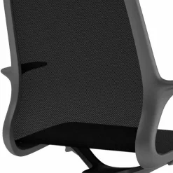 Sedia da Ufficio con Ruote Girevole in Rete Nera e Nylon Nero – Ayumu