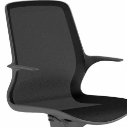 Sedia da Ufficio con Ruote Girevole in Rete Nera e Nylon Nero – Ayumu