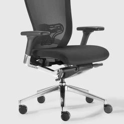 Sedia da Ufficio Ergonomica con Ruote in Tessuto ed Ecopelle – Takeshi