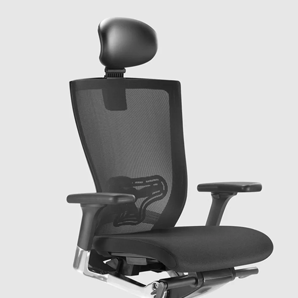Sedia da Ufficio Ergonomica con Ruote in Tessuto ed Ecopelle – Takeshi