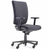 Sedia da Ufficio Ergonomica Girevole con Braccioli in Tessuto Nero – Macrino