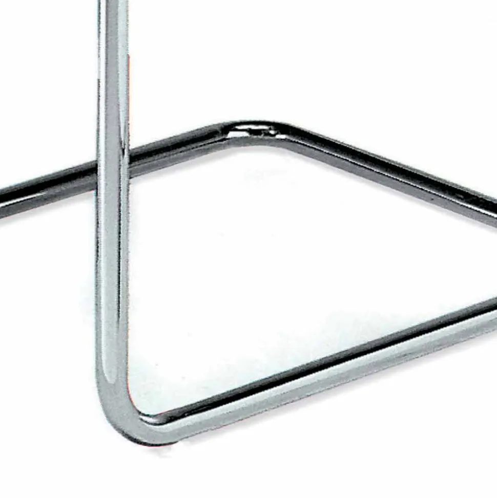 Sedia da Ufficio in Cuoio con Struttura in Acciaio Cromato Made in Italy - Elite