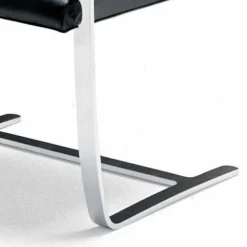 Sedia da Ufficio in Pelle con Struttura in Acciaio Cromo Made in Italy - Quarzo