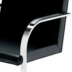 Sedia da Ufficio in Pelle con Struttura in Acciaio Cromo Made in Italy - Quarzo
