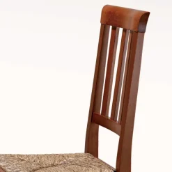 Sedia Design Classico in Legno e Seduta in Paglia Made in Italy - Dorina