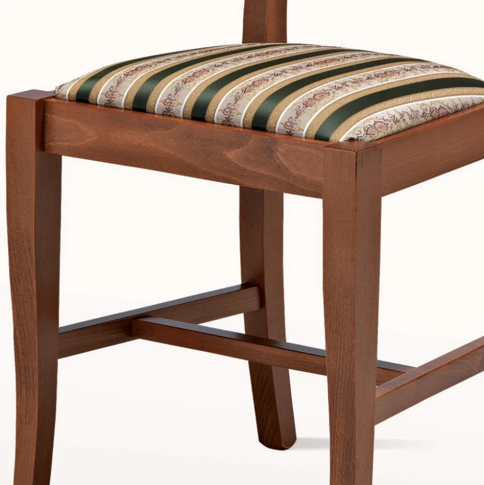 Sedia Design Classico in Legno e Seduta in Tessuto Made in Italy - Dorina