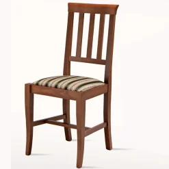 Sedia Design Classico in Legno e Seduta in Tessuto Made in Italy - Dorina