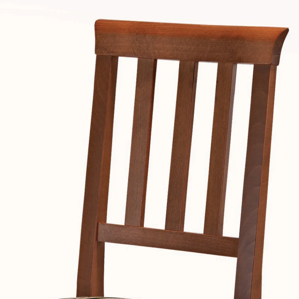 Sedia Design Classico in Legno e Seduta in Tessuto Made in Italy - Dorina