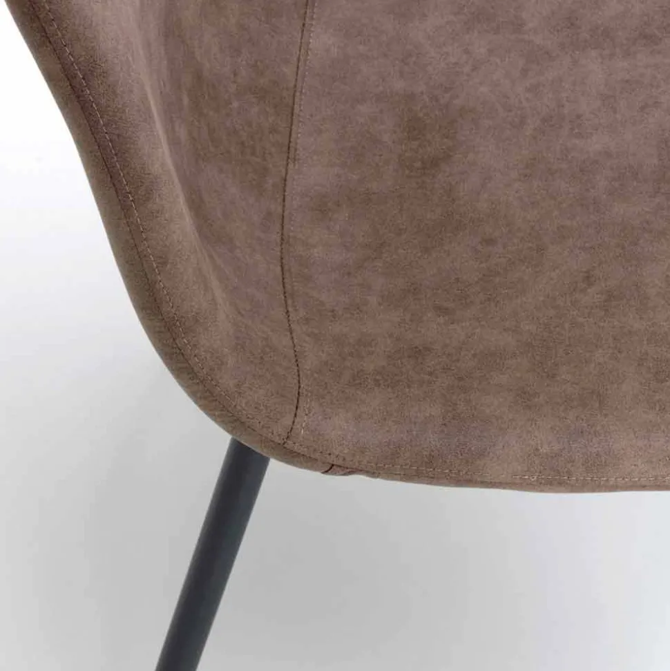 Sedia design moderno in similpelle per sala da pranzo o cucina, 4 pezzi - Elice