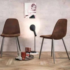 Sedia design moderno in similpelle per sala da pranzo o cucina, 4 pezzi - Elice