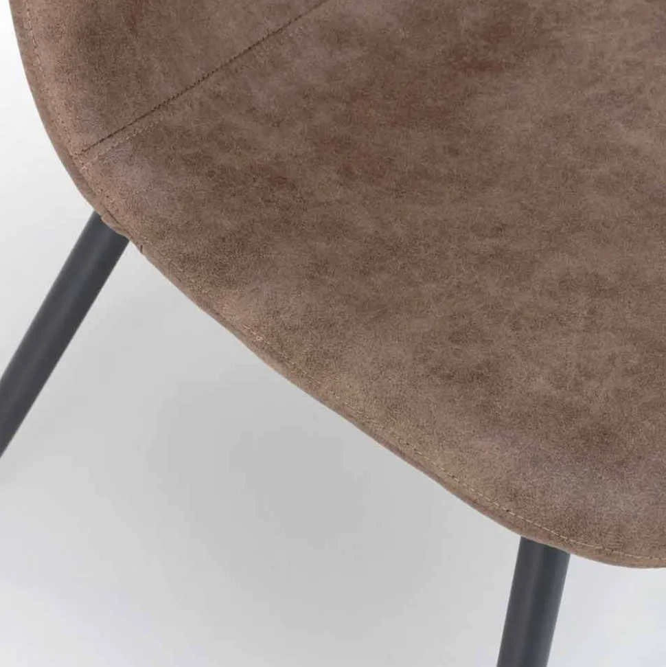 Sedia design moderno in similpelle per sala da pranzo o cucina, 4 pezzi - Elice