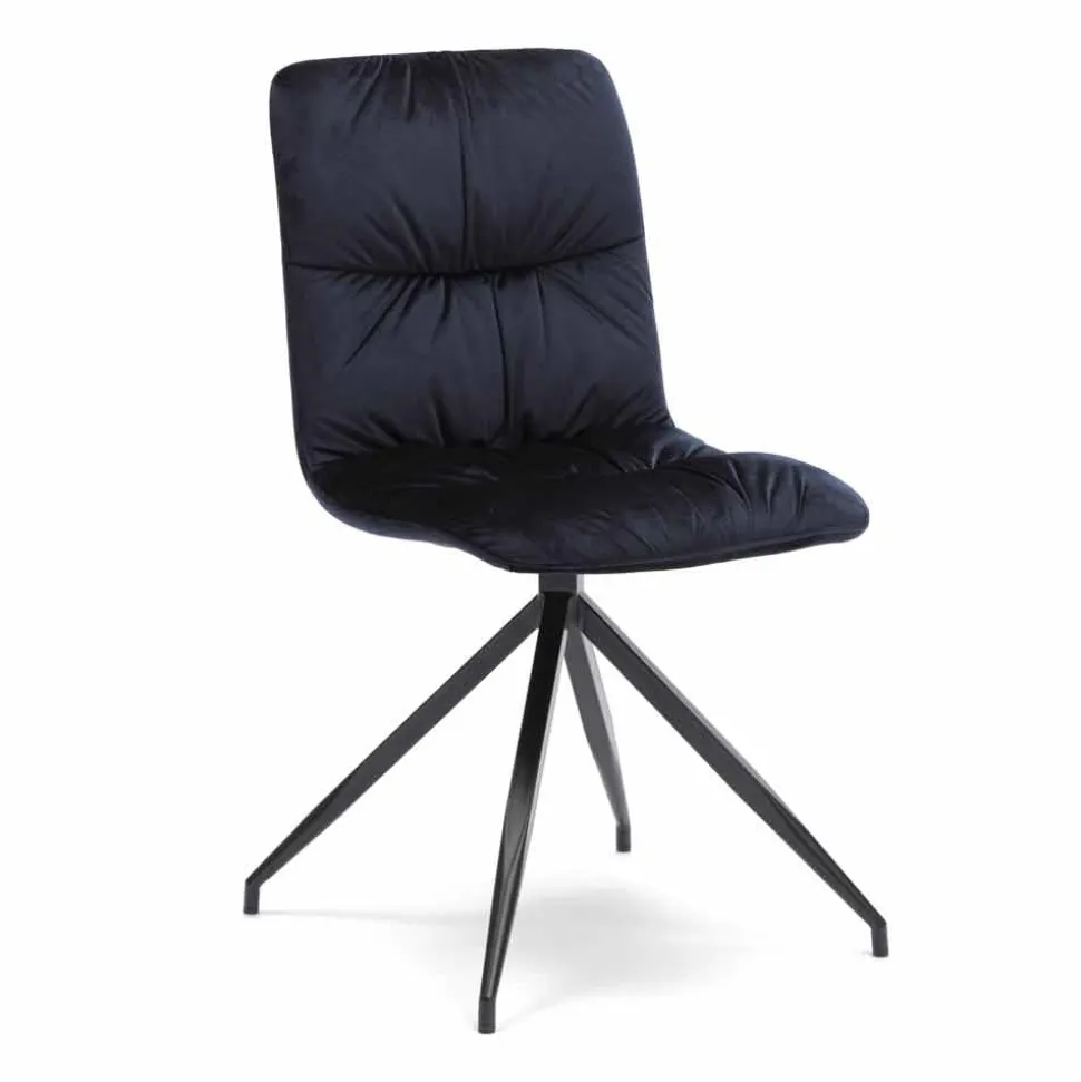 Sedia design moderno rivestita in tessuto, 4 pezzi - Chiara