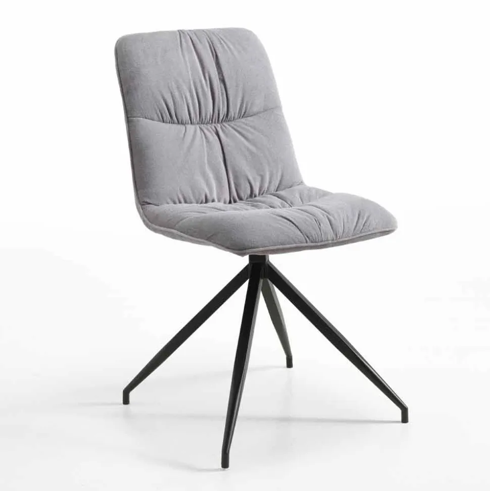 Sedia design moderno rivestita in tessuto, 4 pezzi - Chiara