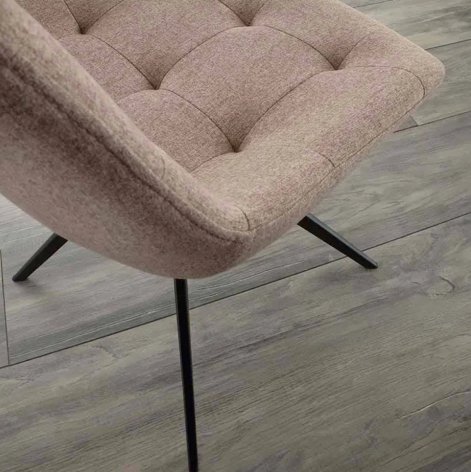 Sedia di design imbottita trapuntata in tessuto o eco nabuk Venezia
