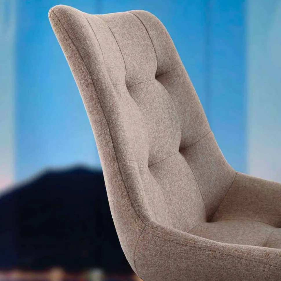 Sedia di design imbottita trapuntata in tessuto o eco nabuk Venezia