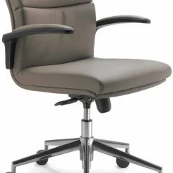 Sedia direzionale design moderno in vera pelle bovina tipo fiore Edda