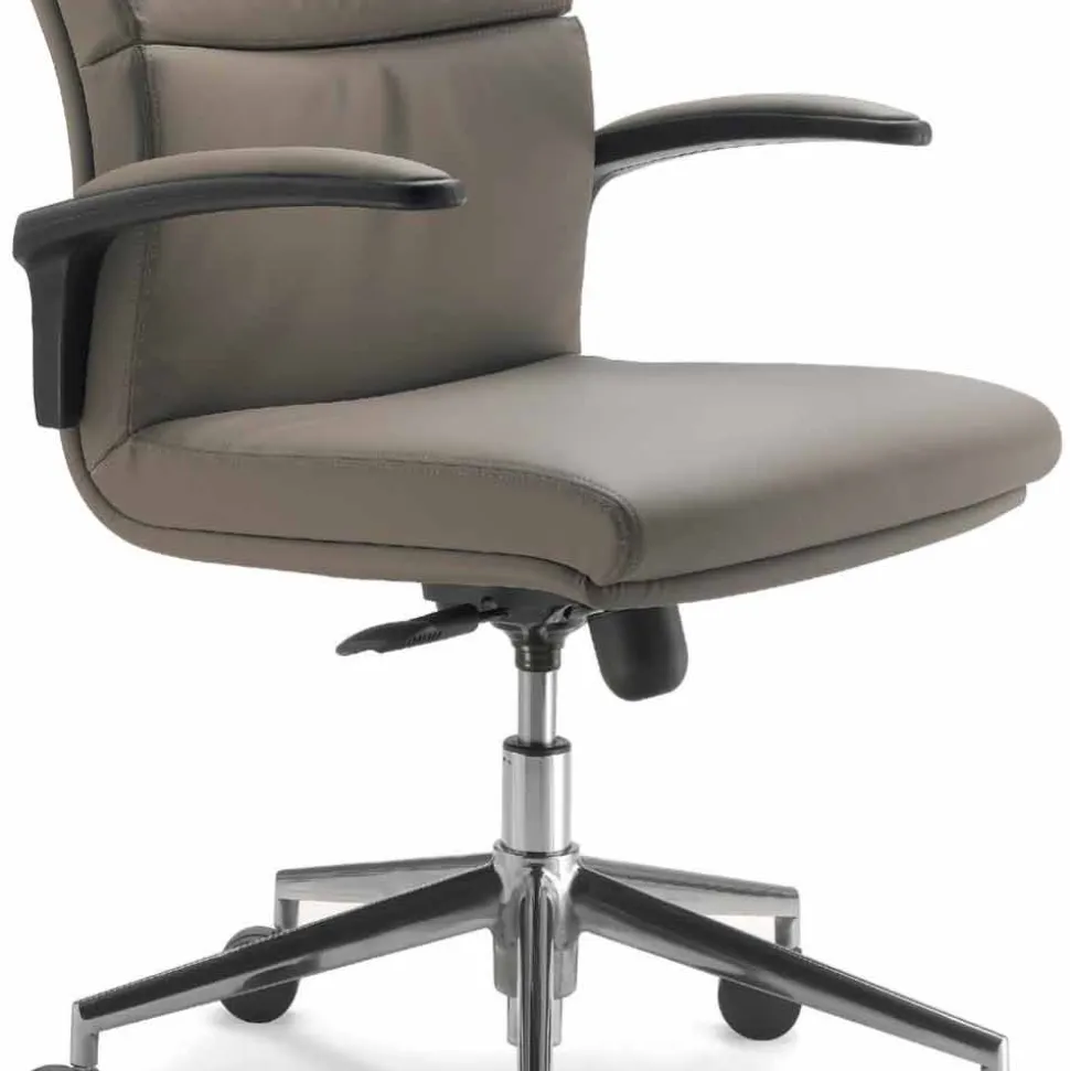 Sedia direzionale moderna in similpelle Edda, made in Italy