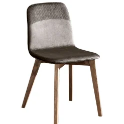 Sedia Elegante di Design Moderno in Velluto Colorato e Legno - Bizet