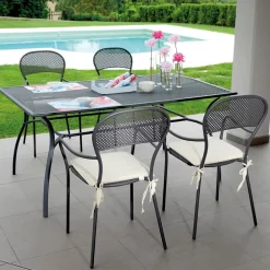 Sedia Giardino Impilabile con Struttura in Ferro Color Antracite - Nadege