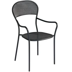 Sedia Giardino Impilabile con Struttura in Ferro Color Antracite - Nadege