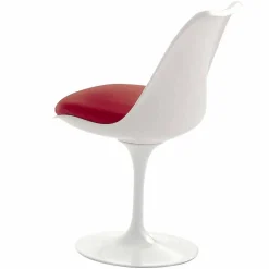 Sedia Girevole in Alluminio Laccato con Seduta in Pelle Made in Italy - Cabiria