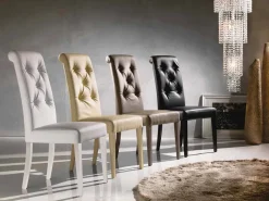 Sedia Imbottita di Design, con Lavorazione Capitonnè - Diana