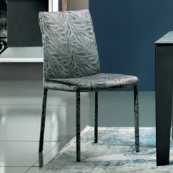Sedia Imbottita e Rivestita in Tessuto Made in Italy 4 Pezzi - Monnalisa