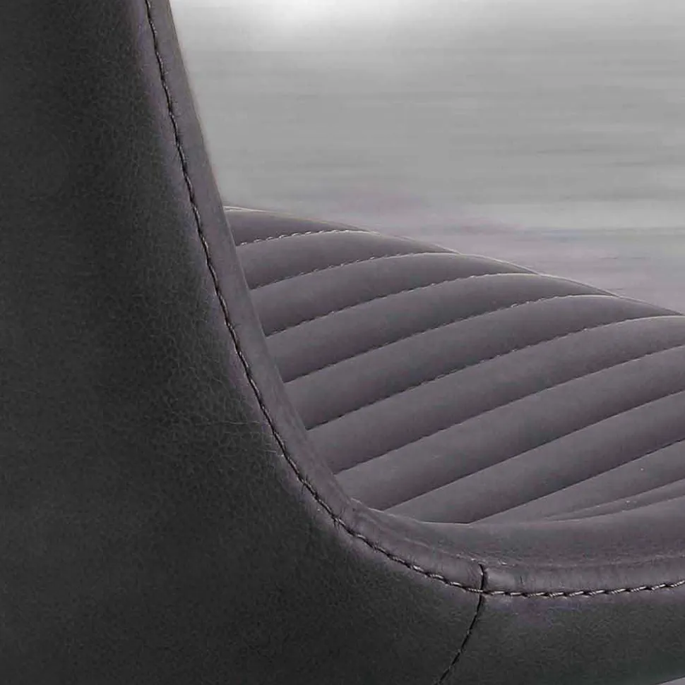 Sedia imbottita in eco nabuk e metallo, design moderno, Taranto