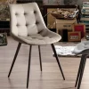 Sedia Imbottita per Sala da Pranzo in Ecopelle con Gambe Nere, 2 Pezzi - Edda
