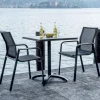 Sedia Impilabile con Braccioli in Alluminio e Textilene Bianco o Grigio - Greenstyle