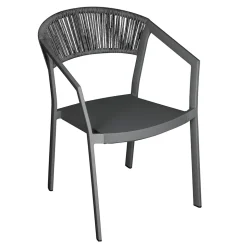 Sedia Impilabile con Seduta in Textilene e Schienale in Twist Wicker - Passione