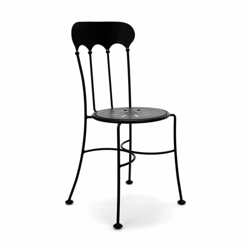 Sedia Impilabile da Esterno in Ferro con Cuscino Made in Italy 2 Pezzi - Allegra