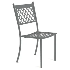 Sedia Impilabile da Esterno in Acciaio Zincato Made in Italy 4 Pezzi - Celia