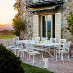 Sedia Impilabile da Esterno in Acciaio Zincato Made in Italy 4 Pezzi - Celia
