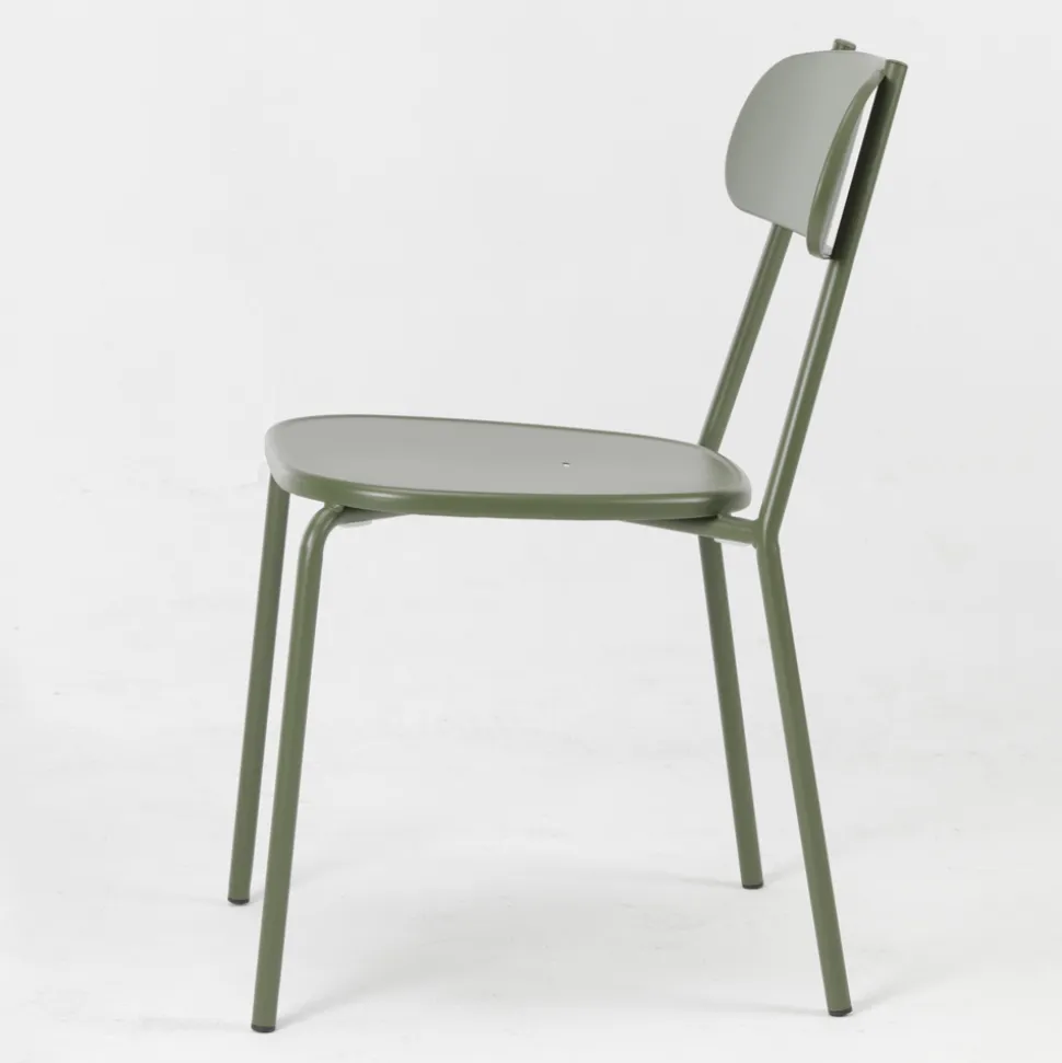 Sedia Impilabile da Esterno in Metallo Colorato Made in Italy 4 Pezzi - Pixie