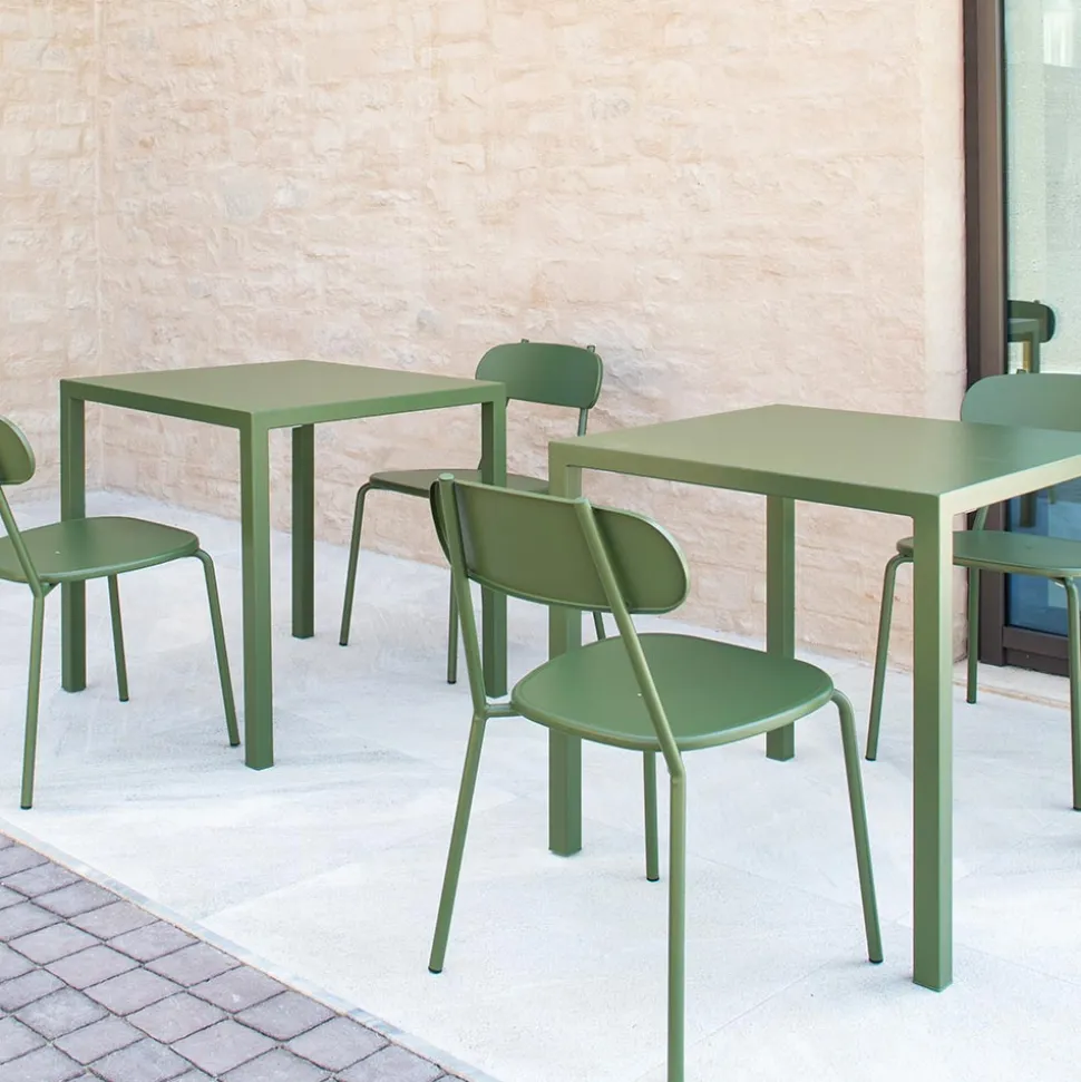 Sedia Impilabile da Esterno in Metallo Colorato Made in Italy 4 Pezzi - Pixie