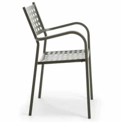 Sedia Impilabile da Esterno in Metallo Verniciato Made in Italy, 8 Pezzi - Lina