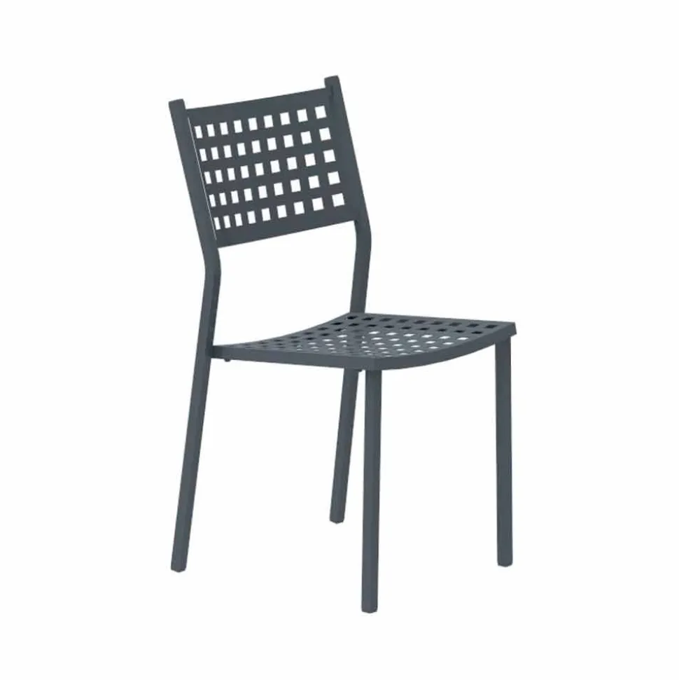 Sedia Impilabile da Esterno in Metallo Verniciato Made in Italy, 8 Pezzi - Lina
