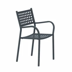 Sedia Impilabile da Esterno in Metallo Verniciato Made in Italy, 8 Pezzi - Lina