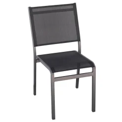Sedia Impilabile da Giardino in Alluminio e Textilene Bianco o Grigio - Floraforma